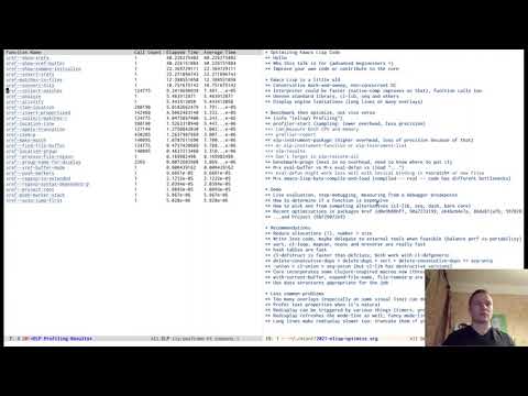 EmacsConf 2021: Optimizing Emacs Lisp Code - Dmitry Gutov
