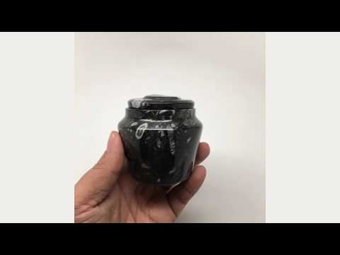 234g, 2.5"x2.7" Small Round Fossils Ammonite Brown Jewelry Box @Morocco,MF941