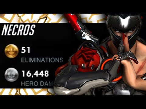 INSANE GENJI - NECROS! TOP 500 GENJI GAMEPLAY ! 51 ELIMS! [ OVERWATCH SEASON 15 ]