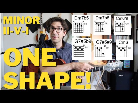 Play Minor ii-V-i CHORDS and LICKS with ONE SHAPE! Jazz Guitar Lesson