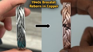 Braided Copper Cuff Bracelet | Based on an Old Photo | Handmade Bracelet