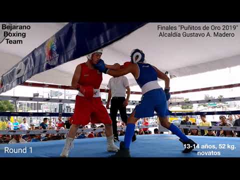 David Zavala (Rojo) vs. Brayan Gutiérrez (Azul), Final 13-14 años, novatos. 04/08.