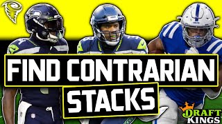 NFL DRAFTKINGS DFS HOW TO FIND CONTRARIAN STACKS | HOW TO USE FANTASY CRUNCHER IN NFL DFS