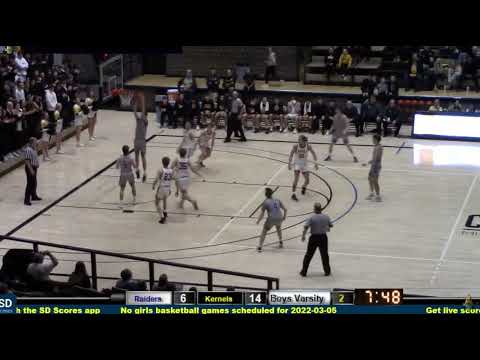 Rapid City Stevens' Charles Christensen with a dunk vs Mitchell