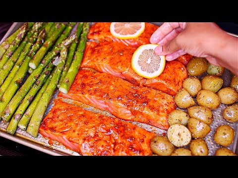 Bake The Salmon this way with Veggies in One Pan