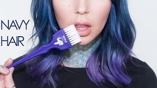 Navy Blue &amp; Purple Hair Tutorial with Arctic Fox Hair Color | KristenLeanneStyle