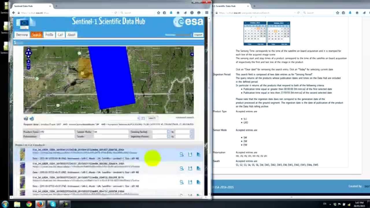 Download Sentinel-1 imagery for Free from ESA