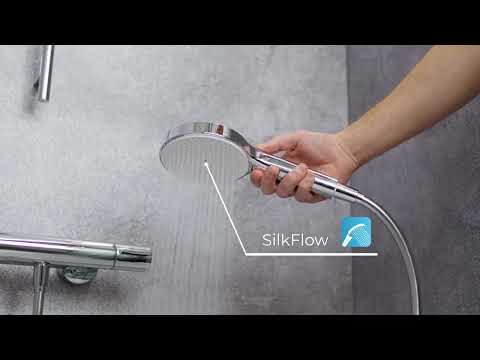 kielle Oudee - Set de duș cu baterie termostatată, bară, furtun și pară de duș, crom 20602SNT20