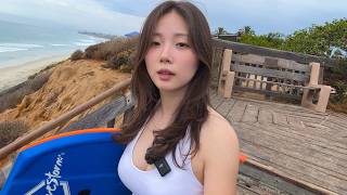 ☔Rainy Day Beach Camping & 🌊Surfing with Snow Peak’s New Shelter | Vacation Vlog