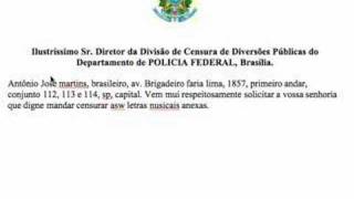 Requerimento à Censura, Tom Zé