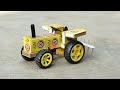 How To Make Matchbox Tractor Cultivator Using Dc Motor DIY Matchbox Tractor Trolley