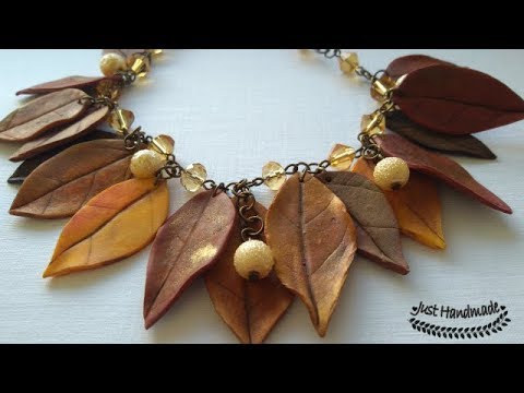 ~JustHandmade~ Polymer clay (fimo) autumn leaves - tutorial - no mold