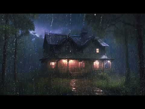 Overcome Stress to Sleep Instantly with Heavy Rain & Paramount Thunder Sounds on a Tin Roof at Night