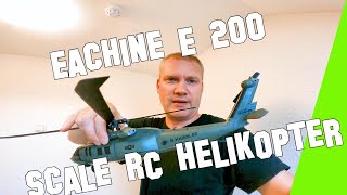 Eachine E 200 ein Scalehelikopter Sikorsky S-70 - 1:48 Unboxing und Indoorflugtest - ich krieg Angst