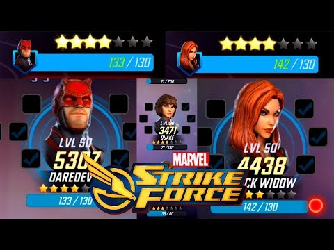 EPIC 5 STAR DAREDEVIL + 5 STAR BLACK WIDOW RANK UP! GEAR UPGRADES - Marvel Strike Force