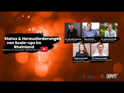digihub LIVE! Session #10: Status & Herausforderungen für Scale-ups im Rheinland