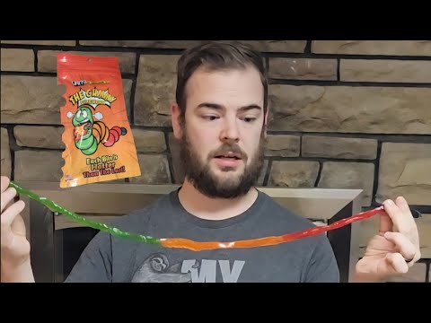 Man versus the gummy fire worm from Vat19!