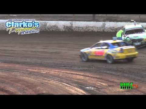 Modified Production - Heat 9 - QLD Title - Maryborough Speedway - 15.09.12