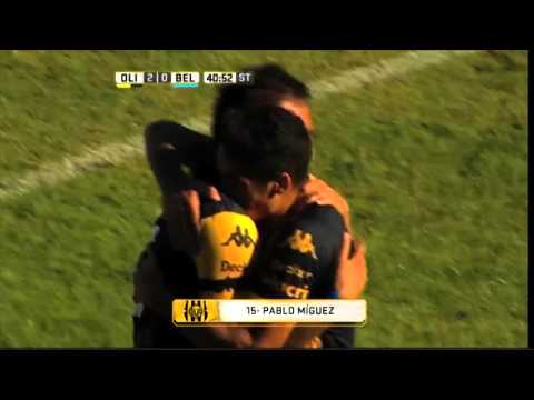 Gol de Miguez. Olimpo 2 Belgrano 0. Fecha 7. Primera División 2016
