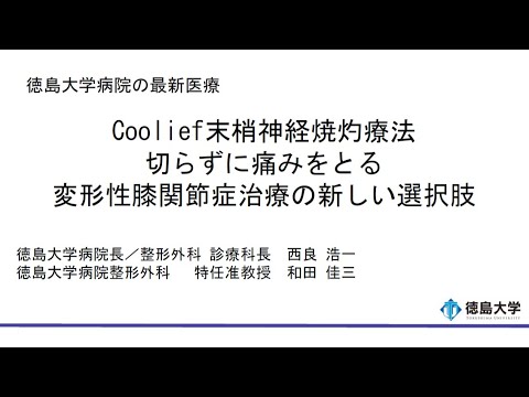 【徳島大学定例記者会見(令和7年7月22日)】Coolief 末梢神経焼灼療法の導入～切らずに痛みをとる変形性膝関節症治療の新しい選択肢～