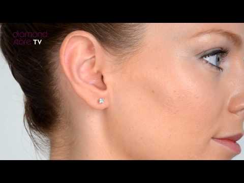 FG24 52XUS - Gorgeous Platinum Princess Diamond Earrings - 0.30CT - G/VS - 3mm