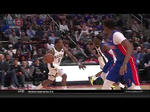 NBA, playoff 2019, Bucks vs. Pistons, Round 1, Game 4, Move 53, Eric Bledsoe, 2 pointer