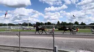 July 25, 2025: Desperate Dream warming up for the NY County Fair Race #bataviabets