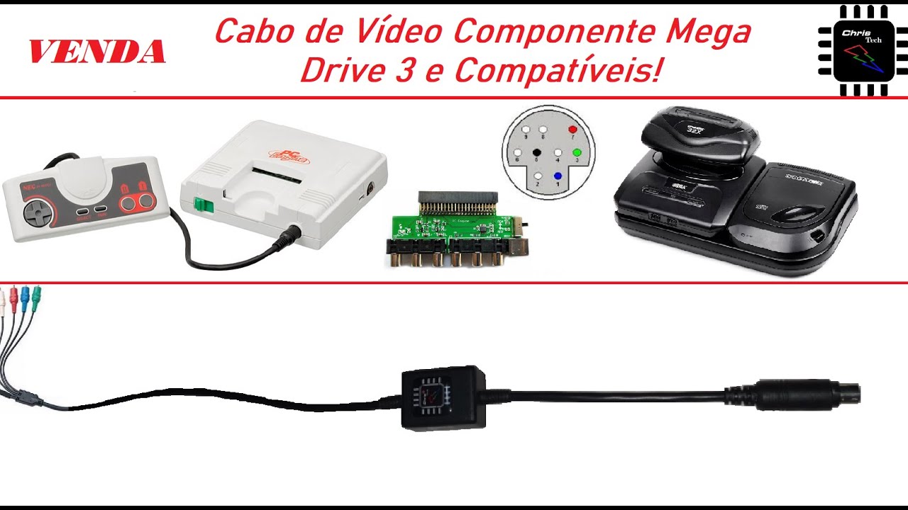 Vídeo Componente para Mega Drive 3 e compatíveis!