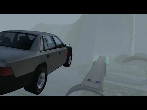 cars jumping over crocodile - beamng drive