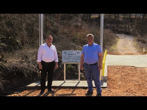 Kadrići kod Liplja - izgradnja mosta i spomen ploče "Logor Liplje"