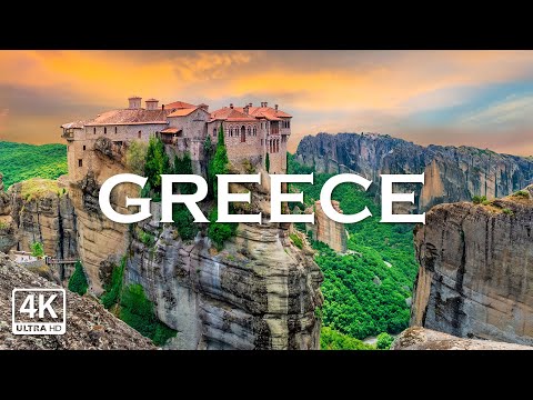 FLYING OVER GREECE 4K UHD - Soothing Music Along With Beautiful Nature Video -  4K Video Ultra HD