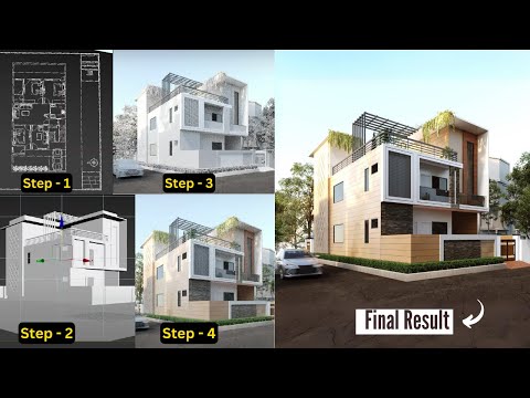 3ds Max Tutorial in 11 Hours Complete Exterior Elevation Facade Design