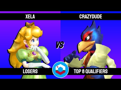 SoCal Melee Arcadian 2022 - Xela (Peach) vs. CrazyDude (Falco) - SSBM - Losers Top 8 Qualifiers