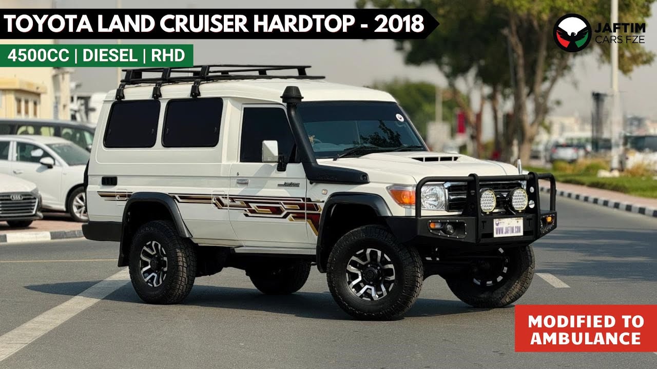 تويوتا لاند كروزر 70 2018 | 4.5L DIESEL | MANUAL TRANSMISSION | RIGHT-HAND-DRIVE | MODIFIED TO AMBULANCE | HEAVY BULL BAR video