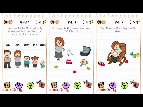 Brain Test 2 The McBrain Family Level 1 2 3 4 5 Walkthrough - YouTube