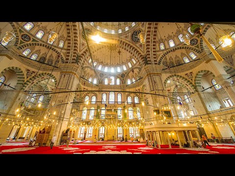 Kids playing inside the Fatih mosque (Fatih Camii), Istanbul Turkey