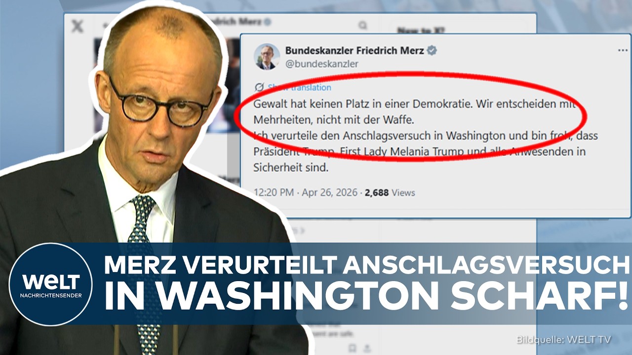 NACH SCHÜSSEN: "Gewalt hat keinen Platz!" Bundeskanzler Merz verurteilt Angriff in Washington!