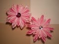 Цветок Канзаши из атласных лент видео Мастер класс /Ribbon Flower / DIY Kanzashi 