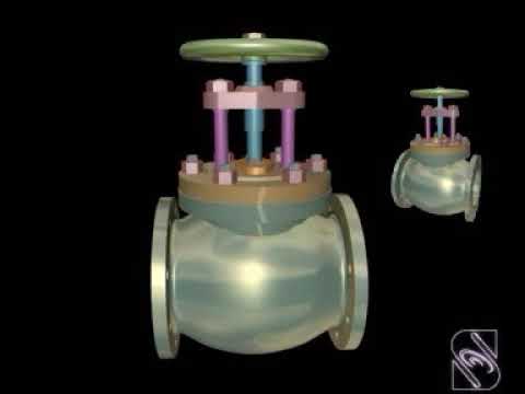 Steam stop valve Assembly Drawing #Animation #Assembly drawing Video
