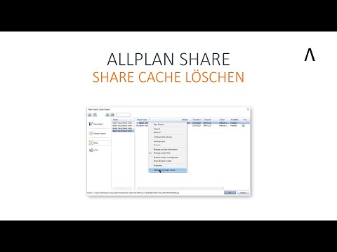 ALLPLAN SHARE - Share Cache löschen