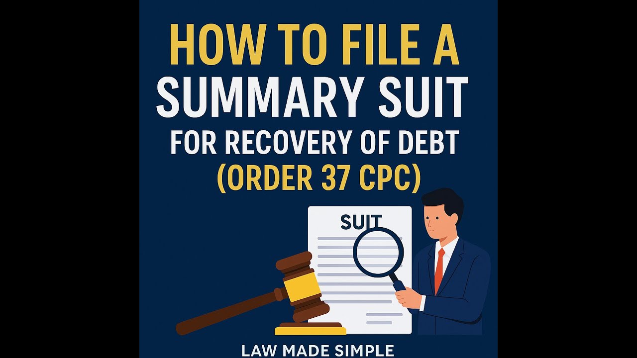 Summary Suit for Debt Recovery – Order 37 CPC | Law Made Simple