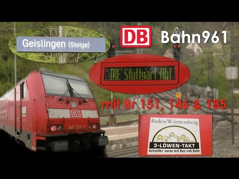 Bahnhof Geislingen (Steige) (mit Br 151 Schublok, 146 + IRE & 185)