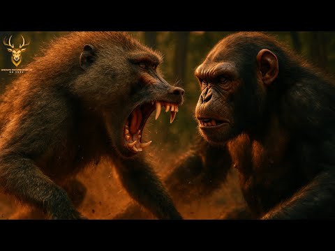 Brutal Africa Baboon vs  Chimpanzee   The Ultimate Jungle Rivalry