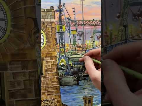 #45 Wandmalerei Hafencity Hamburg / acrylic painting / Bild 1 von 3