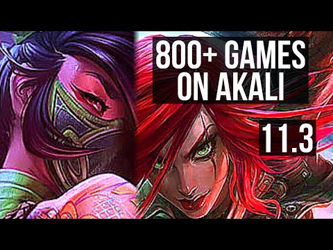 AKALI vs KATARINA (MID) | 1.7M mastery, 14/2/5, 800+ games, Dominating | NA Diamond | v11.3