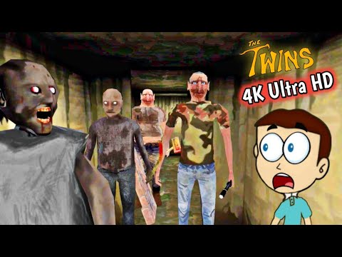 The Twins in 4K Ultra HD Texture With Granny and Grandpa | Shiva and Kanzo Gameplay