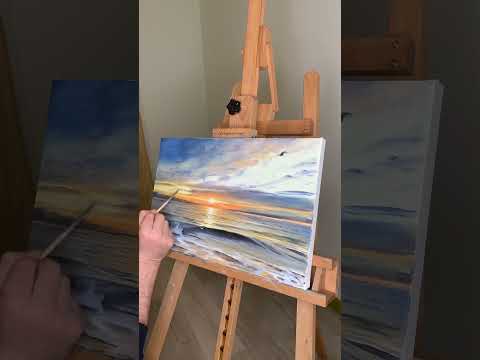 Painting the second layer // seascape in progress // realistic oil painting