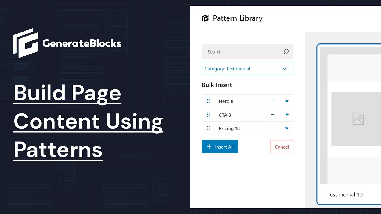 Build a Page Using Patterns in GenerateBlocks