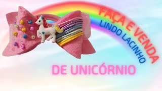 Lacinho de cabelo de unicrnio -  Faa voc mesmo!