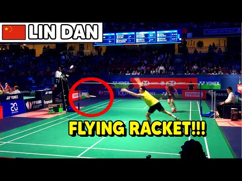 Lindan Flying Badminton Racket?!?!?!? LINDAN IS MADNESS [Lin Dan vs. Brice Leverdez] Best Angle